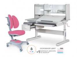 Комплект парта Mealux Florida Multicolor + кресло Mealux Onux  Duo розовый